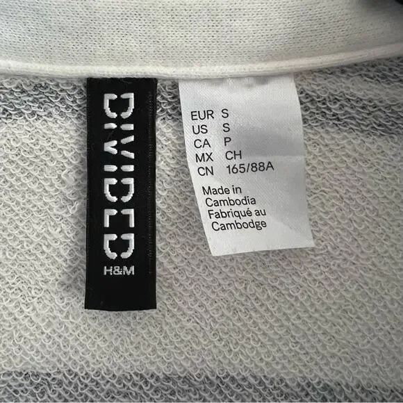 H&M Cropped Striped Long Sleeve top polo - Picture 3 of 3